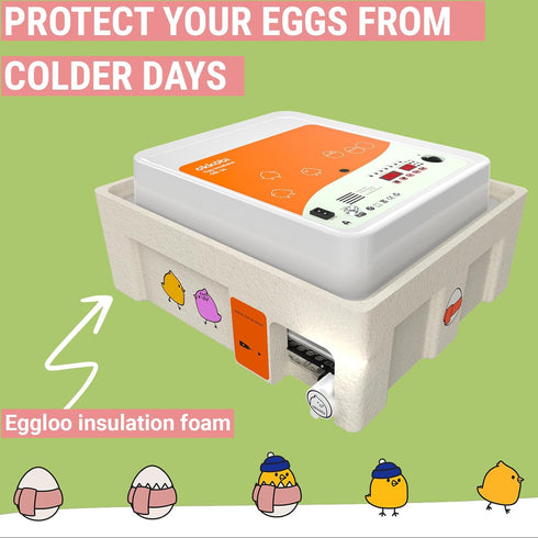 OBI-36 36 Egg Incubator for Hatching - Eggs - Stable Temperature & Humidity Control with Eggloo Insulation, Candler