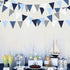 32Ft Deep Blue Royal Triangle Flag Pennant Bunting Fabric Garland for Nautical Pirate, Wedding, Birthday, Baby Shower
