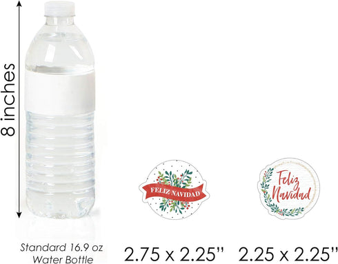 Big Dot of Happiness Feliz Navidad - Shaped Holiday Spanish Christmas Party Cut-Outs, 24 Count