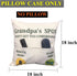 Grandpa Gifts, 2-Pocket Grandpa’s Spot Throw Pillow Covers 18x18 Inch + Engraved Spoon, Gifts for Papa