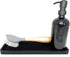 Happitasa Silicone Kitchen Sink Organizer Tray, Sponge Holder and Countertop Protector in Black, 12" x 4"
