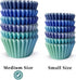 qiqee 300 Count Medium Size Cupcake Liners, 6 Designs Blue Gradient Baking Cups, Cupcake Papers, Cupcake Wrappers