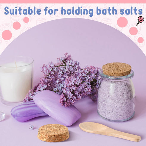 30 3.4 oz FoldTier Pcs Small Glass Jars with Cork Lids Spoons Mini Yogurt Containers with Lid Pudding Jars Glass Favor