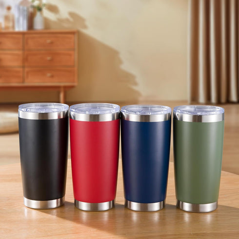 20 oz 20oz 6 pack Tumblers Bulk Stainless Steel Tumbler with Lid Double Wall Vacuum Insulated Coffee Mug Powder Coated