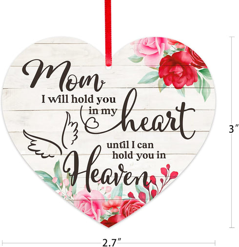 FaCraft Mom Memorial Christmas Ornaments, 3" Mom Christmas Tree in Heaven Ornaments Sympathy Gift for Loss of Mother