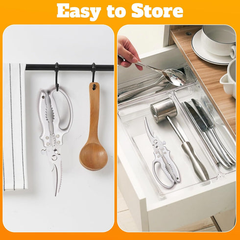 Jkrycyf Heavy Duty Kitchen Scissors, Poultry Shears for Meat, Chicken, Bone, Turkey, Fish. Multi-Purpose Kitchen Shears