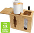 2 1 Trash Bag Dispenser & Grocery Bag Organizer, in Bamboo Garbage Bags Storage Box for Cabinet Door, Under Sink