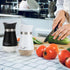 Accmor Salt and Pepper Shakers Set: 4 oz Stainless Steel Containers with Glass Bottom for Kitchen