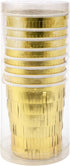 Meri Meri Gold Fringe Party Cups, Pack of 8 Disposable Paper Cups, 9oz, Ideal for Hot or Cold Drinks