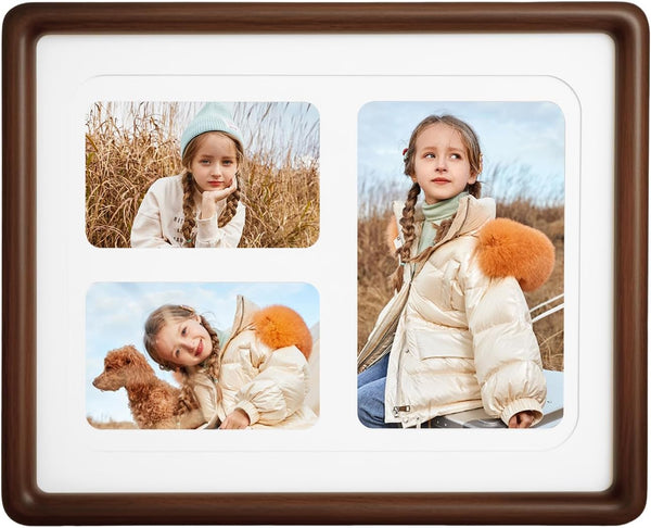 8x10 Collage Picture Frame Natural Walnut Solid Wood, 4x6 Collage Photo Frame