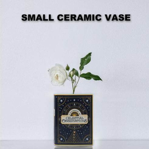 Ceramic Book Vase for Flowers, Small Book Flower Vase, Book Shaped Vase for Flowers, Modern Decorative Vase for Home