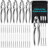20 Pcs Crab Crackers, 5 Crab Cracker & 15 Seafood Needles, Stainless