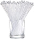 100 Pieces Ball Head Stirrer, Disposable Plastic Round Top Crystal Swizzle Sticks for Cocktail and Coffee Drinks