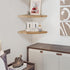 Set 2, (Carbonized-12 inch) Joiishom Wood Corner Wall Shelves of Solid Wood Corner Floating Shelves, Round End Wall