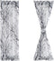 FMFUNCTEX Sheer Side Front Door Curtains 40" White Black Branch Tree Print with Matching Tiebacks