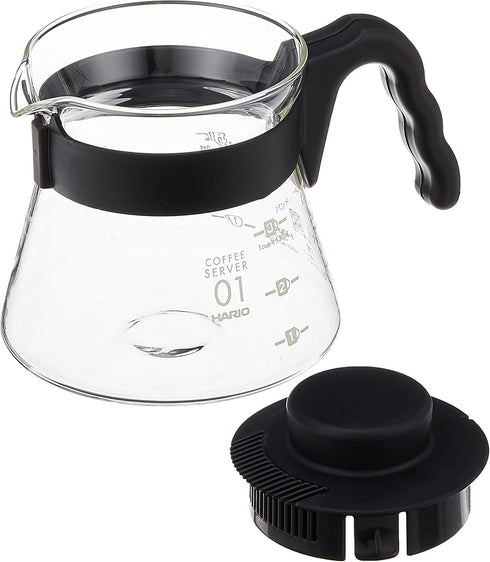 Hario V60 Glass Coffee Server, Black, 450ml
