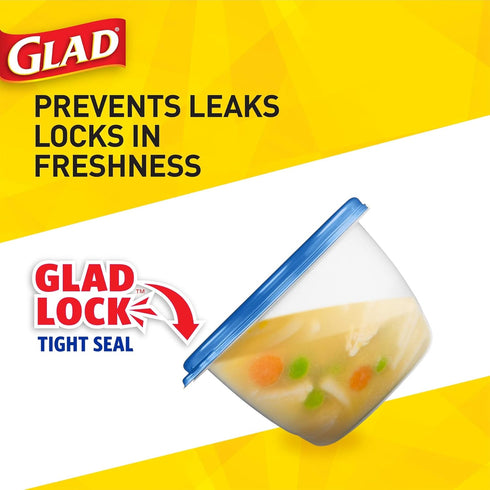 GladWare Soup & Salad Storage, Medium Rectangle, 24 Oz, 5 Count