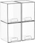 Yieach 7.5"H Drawers,4 Pack Closet Countertop Stackable Storage Clear Acrylic Drawer Organizer for Vanity,Under