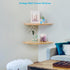 Set 2, (12 Inch, Waterproof Natural Wood Corner Wall Shelves of Rustic Wood Corner Floating Shelves with Cable Raceway