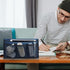 Blue Bedside Caddy Organizer - Nightstand & Loft-Bed Storage with Pockets