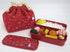 OSK Japanese Traditional Rabbit Moon Bento Box Set, PW-28C Renewal Version, Red, Microwave & Dishwasher Safe