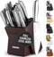 Zulay 12-Piece Premium Knife Set with Natural Wood Block, Ultra Sharp Stainless Steel Knives