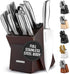 Zulay 12-Piece Premium Knife Set with Natural Wood Block, Ultra Sharp Stainless Steel Knives