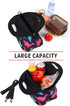 Violet Mist Neoprene Lunch Bag | Reusable Insulated Box with Adjustable Shoulder Strap for Men and Women, Dinosaur 2
