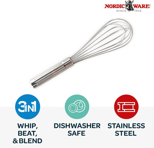 Nordic Ware Large 11-Inch Whisk - Stainless Steel Kitchen Tool