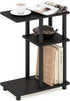 Furinno Turn-N-Tube C-Shape Sofa Side Table, Espresso/Black, Plastic Pole Without Caster