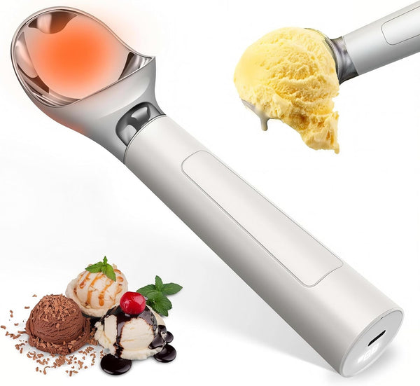 Heated Ice Cream Scoop Rechargeable, Waterproof Electric Ice Cream Scoop for Hard