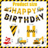 Maniaacer Set 5 Construction Birthday Banners Vehicle Truck Paper Garlands Construction Pennant Flags Bunting Banners