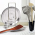 Lid and Spoon Rest Shelf, 304 Stainless Steel Pan Pot Cover Rack Organizer, ZYLONE Storage Utensils Kitchen Tool