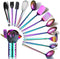 Rainbow Kitchen Utensils Set, 13 Pieces Stainless Steel Cooking Tools Set with Titanium Rainbow Plating, Utensil Holder