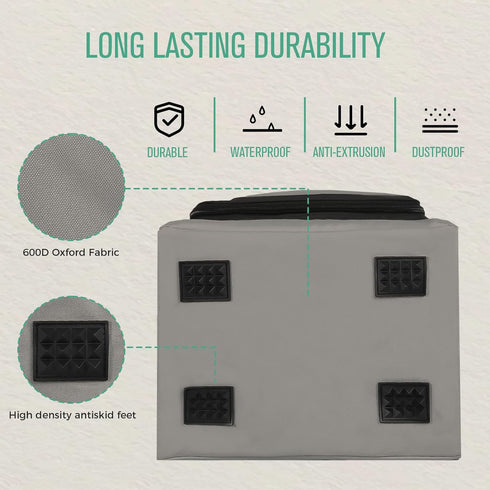 Large Hat Bag for Baseball Caps, Portable Organizer for Traveling & Moving, Holds 12-16 Caps, Grey