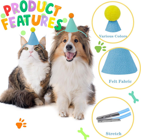 Assorted Mini Cone Hats for Stuffed Animals - Perfect for Birthday Celebrations