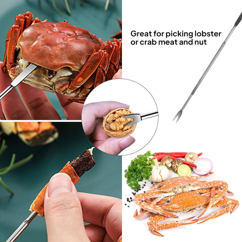 2 Nut Crackers Pecan Nutcracker Walnuts Plier with Non-slip Handles Heavy Duty Crab Cracker Tool with Good Grip Picks