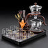 GPSRSAI Set 6 6 Set) Magnetic TeaPot Semi-Automatic Drip Glass Teapots Lazy Kungfu Tea Infuser Heat-Resistant Tea Maker