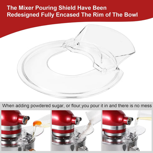 KitchenAid Pouring Shield with Removable Pour Spout, Fits 4.5-5 Quart Tilt-Head Stand Mixers, Splatter Guard