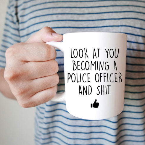 YouNique Designs Police Coffee Cup, 11 Ounce, Police Academy Graduation Gifts, Police Officer Gifts