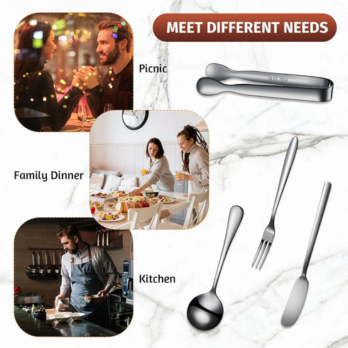 Cheese Butter Spreader Knives Set, Stainless Steel Charcuterie Accessories, Mini Serving Tongs, Spoons, Forks