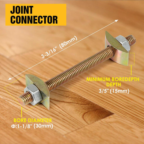 Countertop Connector, Table Top Fasteners, Miter Draw Bolt Joint Connector Pack for Butcher Block & Furniture (10PCS)