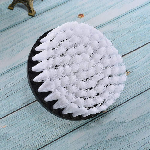 1 Pcs 5" White Drill Brush Attachment for Cleaning Carpet, Leather, and Upholstery Kit