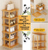 Closet Bamboo Shoe Rack - Vertical Shoe Rack for Small Spaces, Tall Narrow Shoe Rack Organizer for Entryway Corner