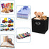 Black Fabric Cubby Storage Bins, 13x13x13 Inches, Foldable Organizer Bins with Dual Handles, Set of 6