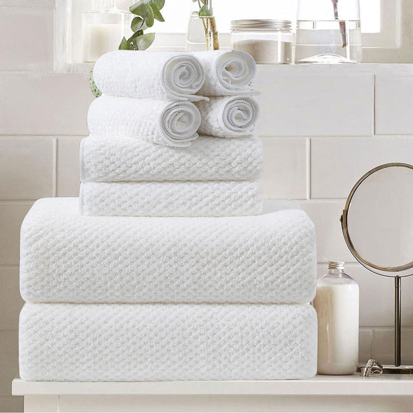 8 Piece Large White Family Bath Towel Set-2 Oversized Bath Towel Sheets,2
