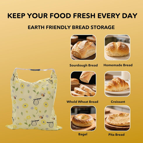 Cnkaite 2 Pack 17"13" Reusable Beeswax Bread Bags for Homemade Sourdough Bread, XL Cotton Beeswax Bags Keep Bread Fresh