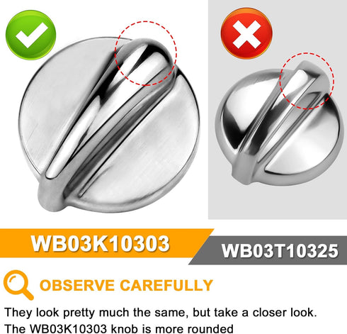 AMI PARTS Fit for G-E Profile Stove Knobs, WB03K10303 Gas Stove Knobs Replacements, 5-Pack
