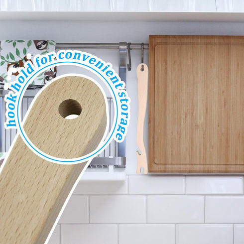 Wooden Oven Rack Push Pull Stick for Oven, Toaster Oven, Air Fryer, Baking Kitchen Appliances (14 Inch)