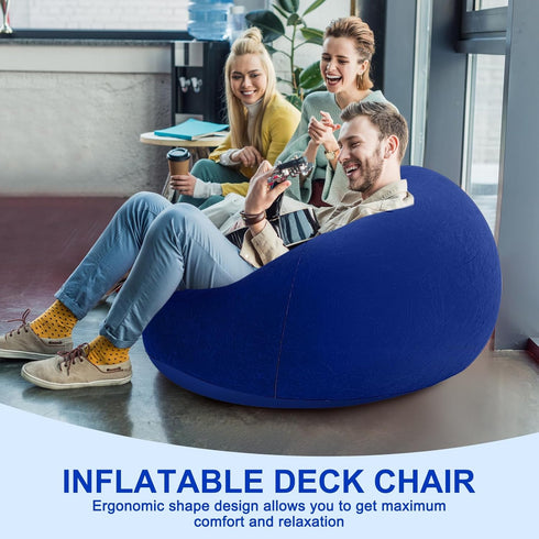 Realspring Inflatable Bean Bag Chairs for Adult Blow up Chairs Lazy Sofa Folding Portable Inflatable Chair for Movie